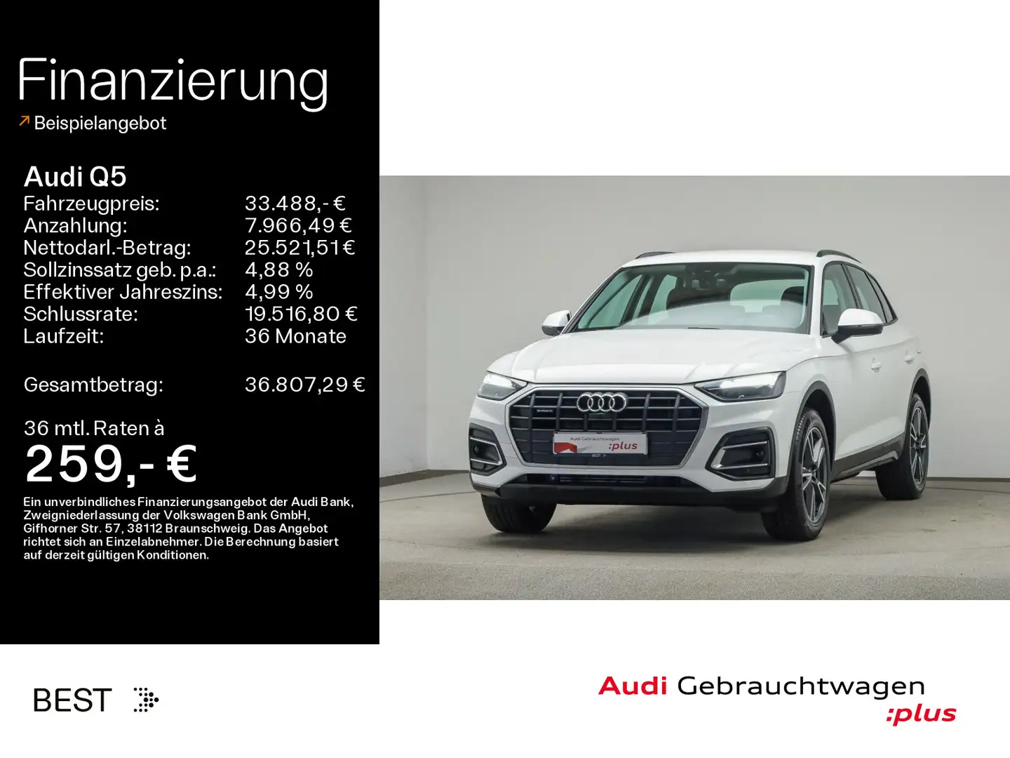 Audi Q5 50 TFSI e qu. Navi*Assist Stadt&Parken* Blanc - 1