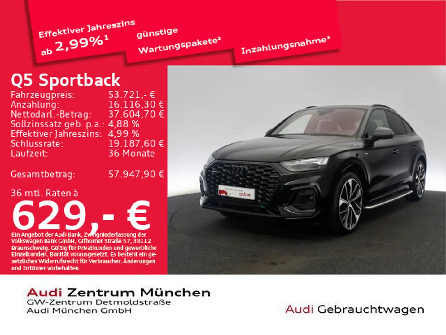 Audi Q5 40 TDI qu. S tronic S line Pano/Luf Schwarz - 1