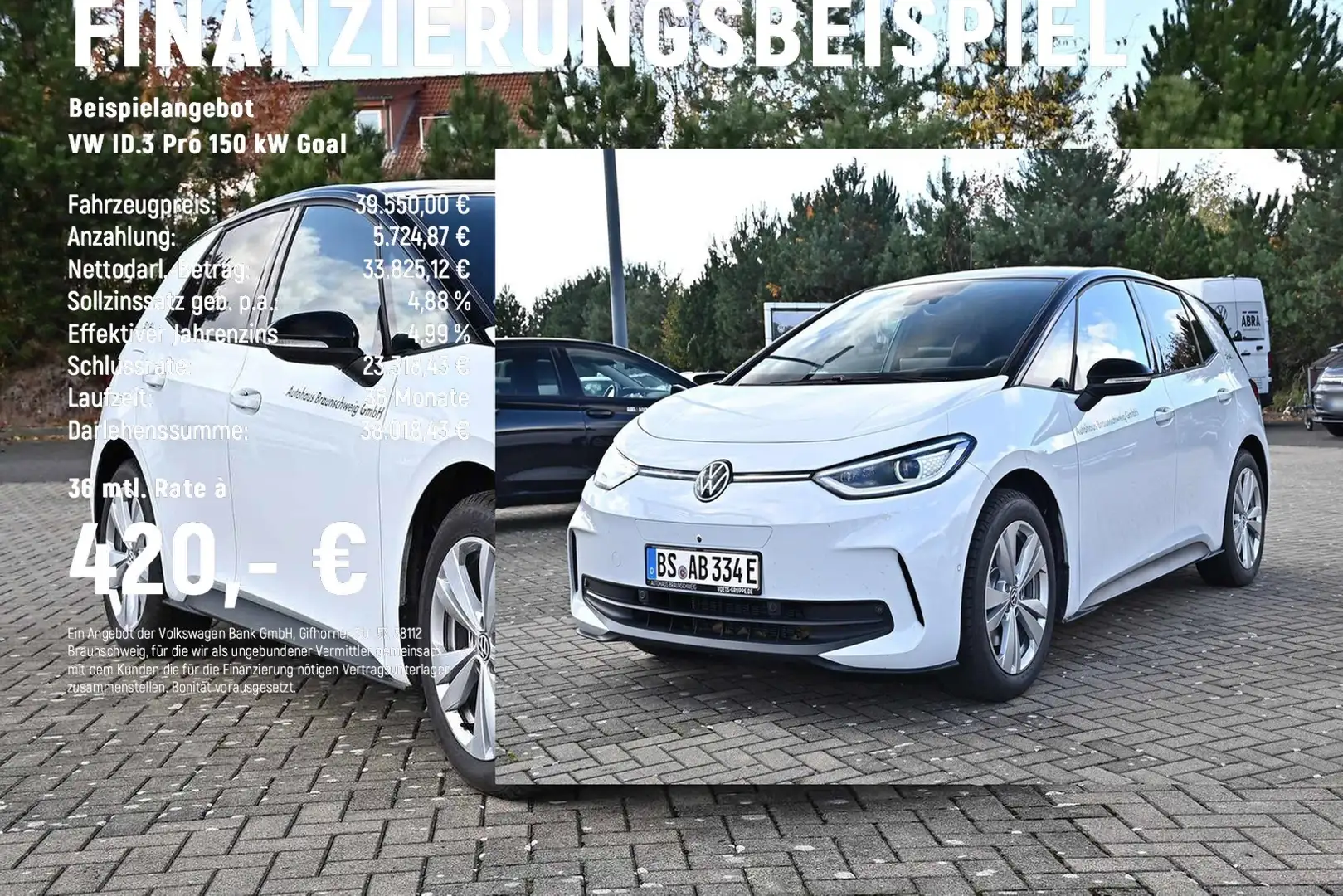 Volkswagen ID.3 Pro 150 kW Goal NAV+LED+ACC+HuD+SITZHZG Weiß - 2