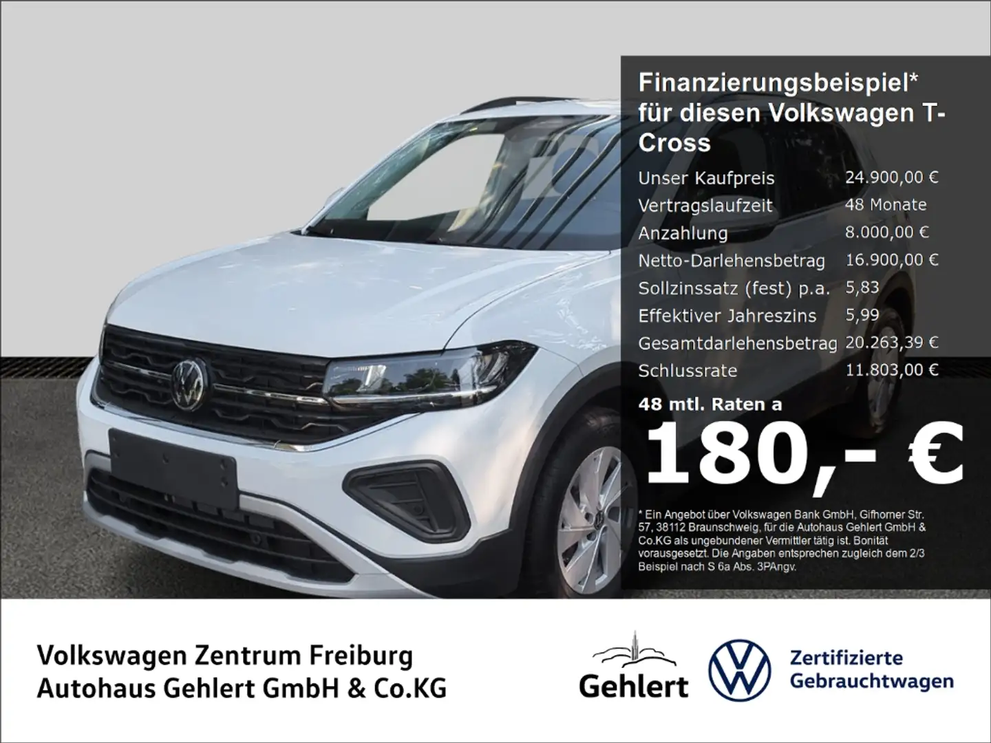 Volkswagen T-Cross Life 1.0 TSI LED ACC Klima Sitzheizung Weiß - 1