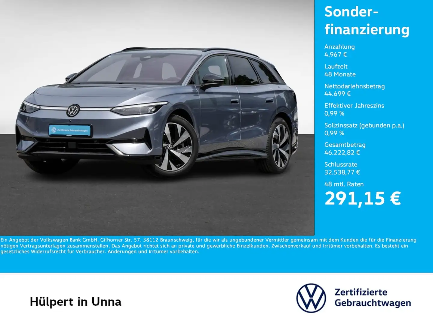 Volkswagen ID.7 Tourer PRO WÄRMEPUMPE AHK KAMERA HEAD-UP Blauw - 1