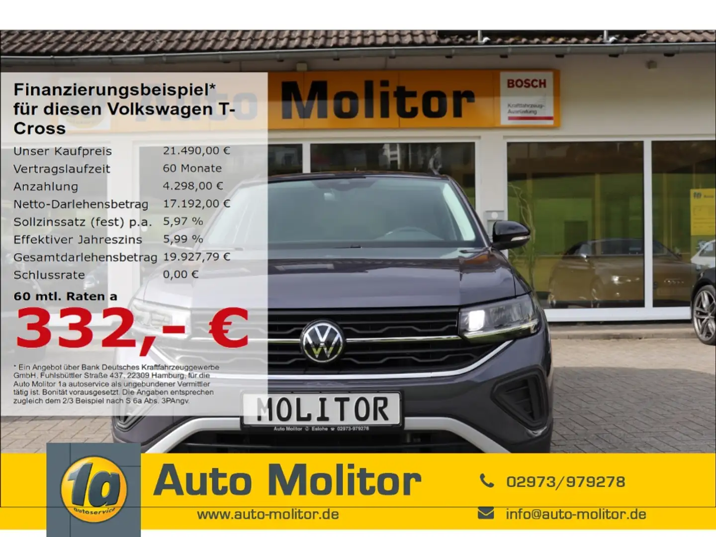 Volkswagen T-Cross 1.0 TSI 70 kW Goal EU6e Digitales Cockpit LED ACC Grau - 1