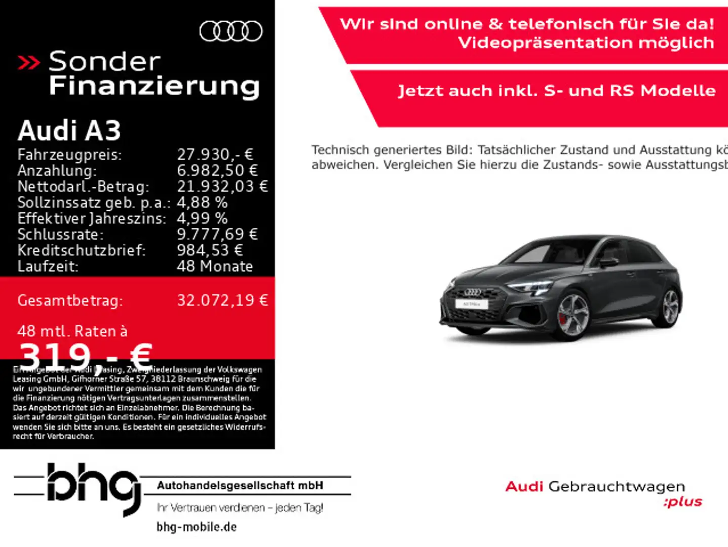 Audi A3 45 TFSIe Sportback S tronic S line Gris - 1