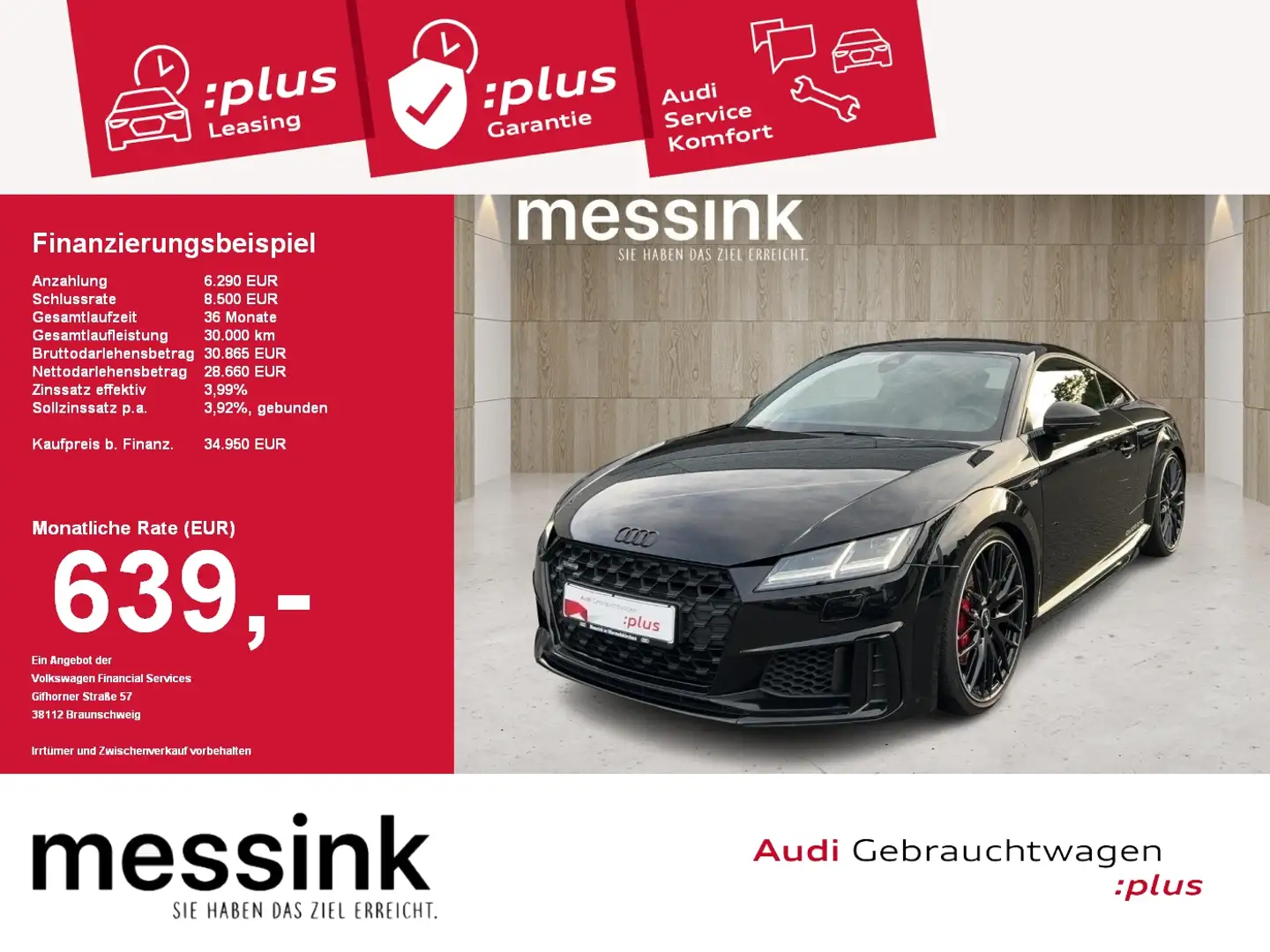 Audi TT Coupé 45 TFSI quattro *B&O*LED*Navi*Virtual* Schwarz - 1
