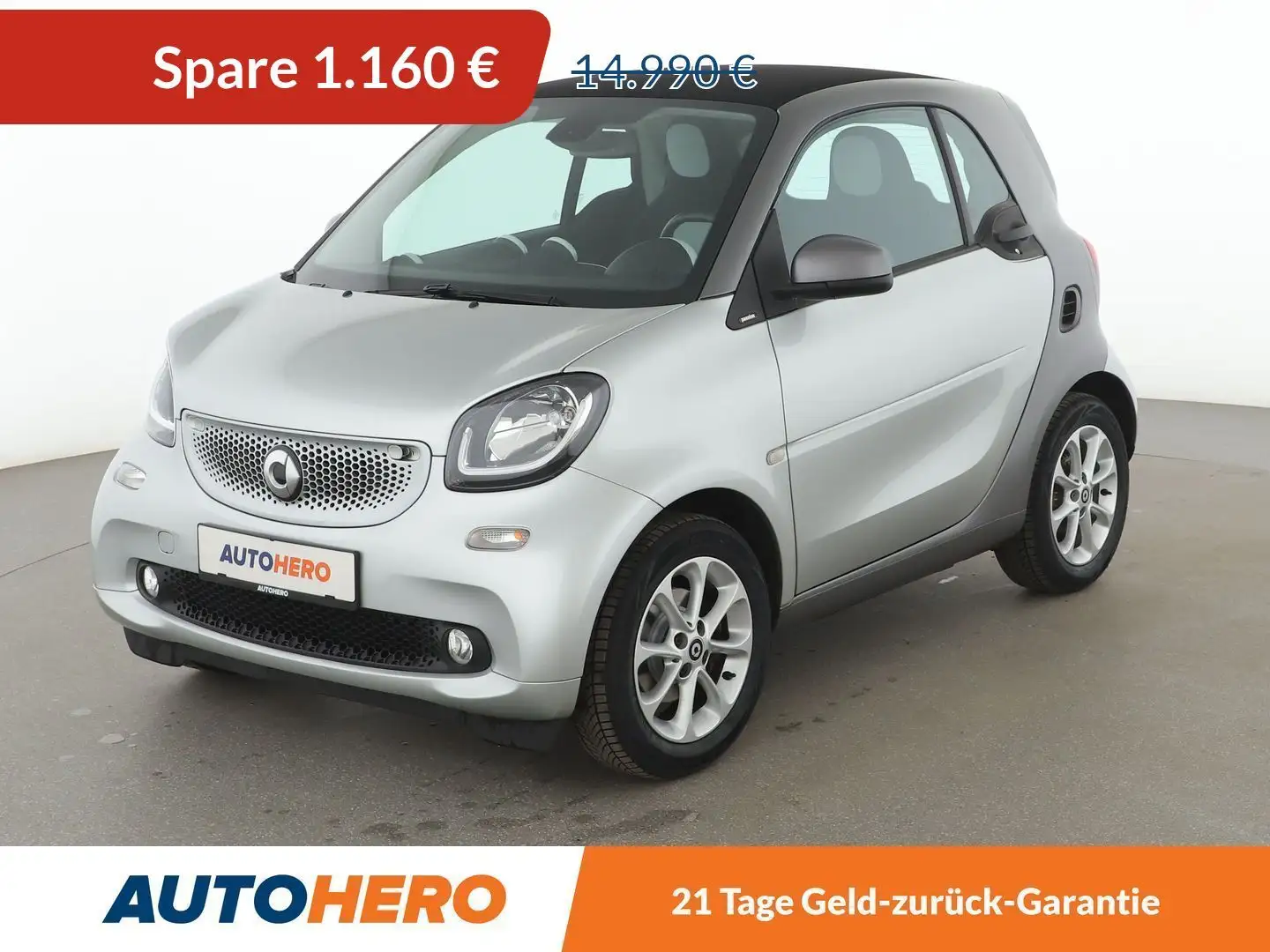 smart forTwo 0.9 Turbo passion Aut.*NAVI*TEMPO*SHZ*ALU*KLIMA* Grau - 1