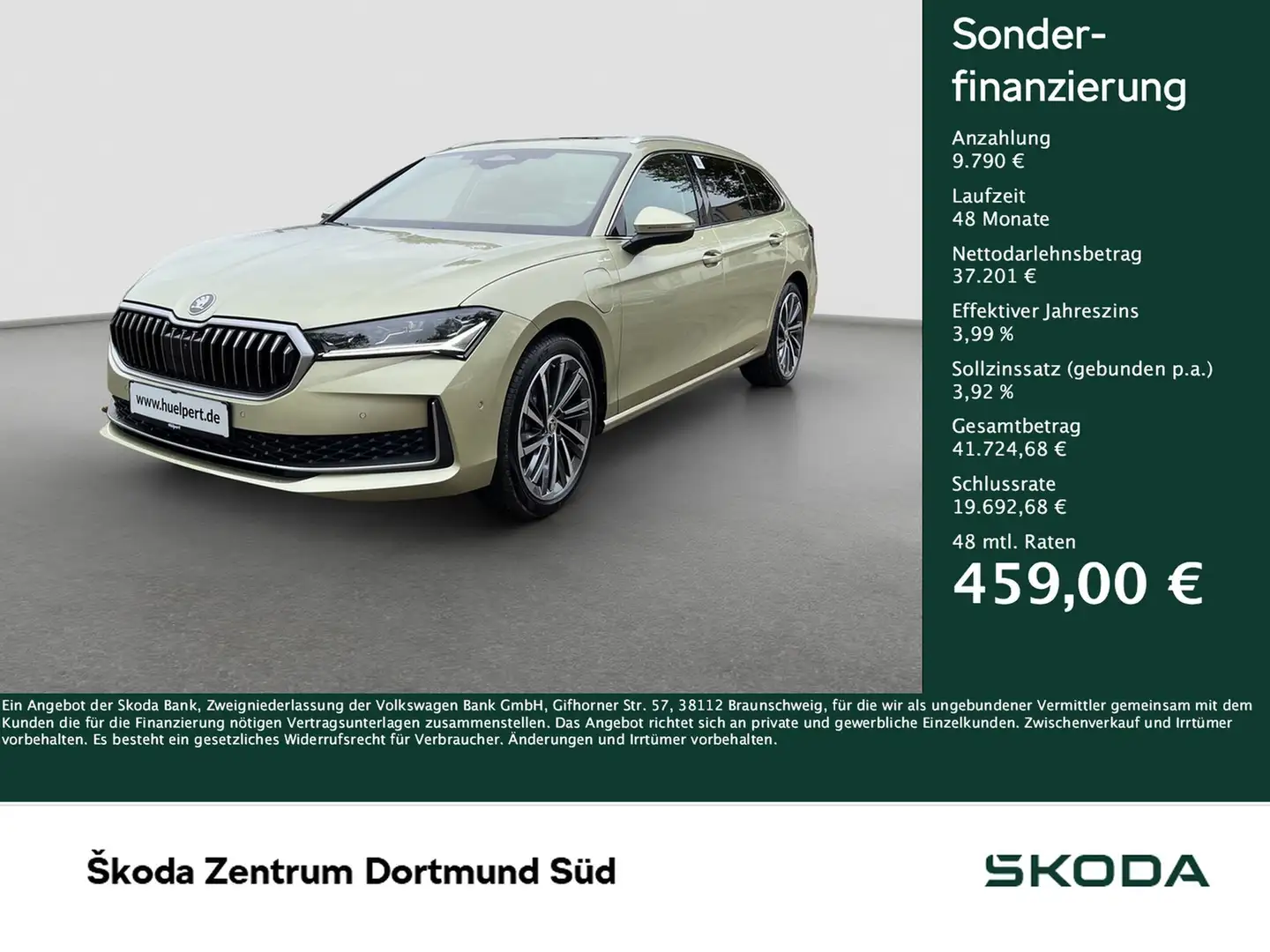 Skoda Superb Combi 1.5 iV L&K LEDER PANO AHK 360CAM 19Z Gelb - 1