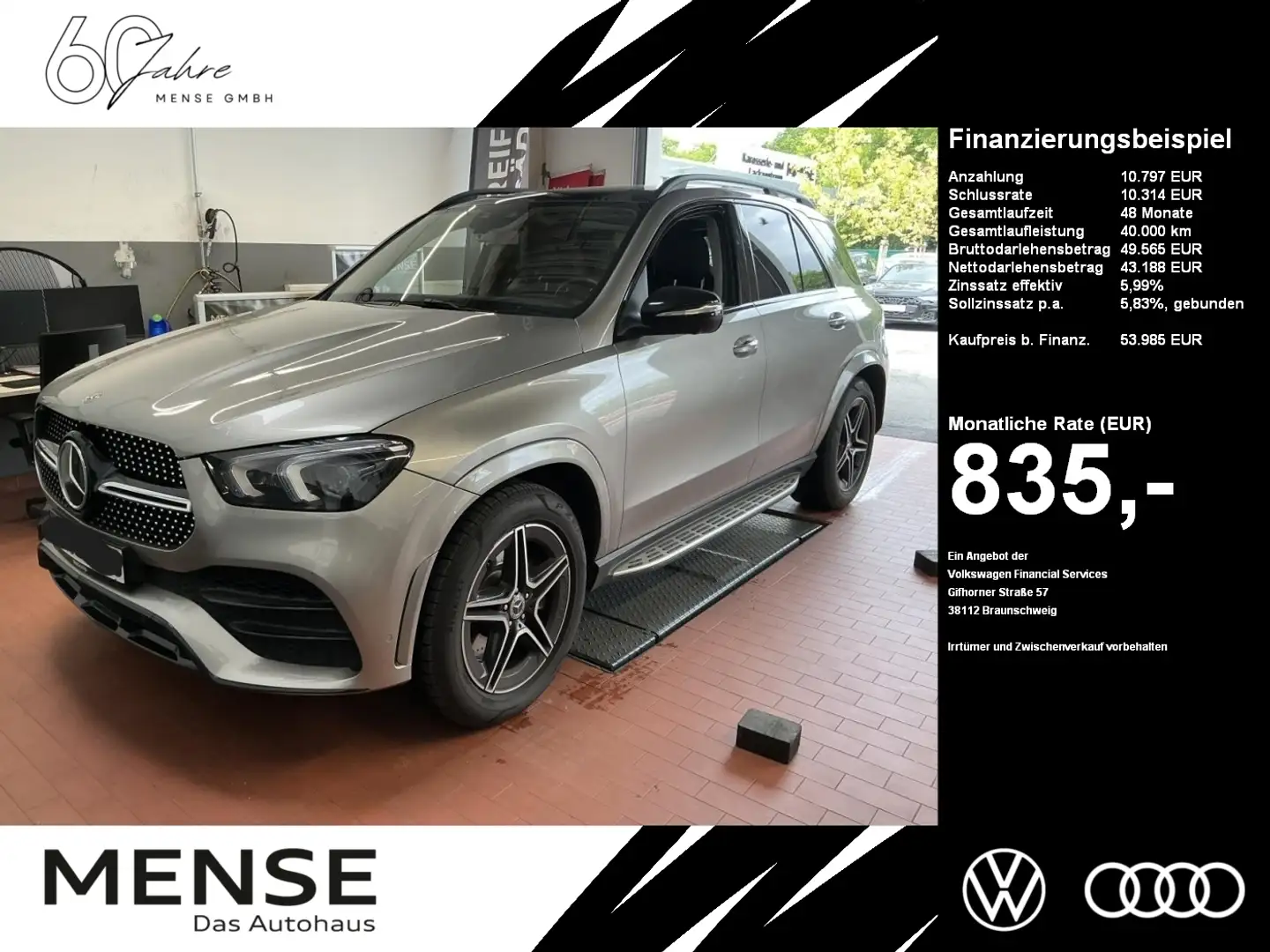 Mercedes-Benz GLE 450 4Matic AMG Line AHK|Pano|SD|ACC|Bel.Sitz Plateado - 1