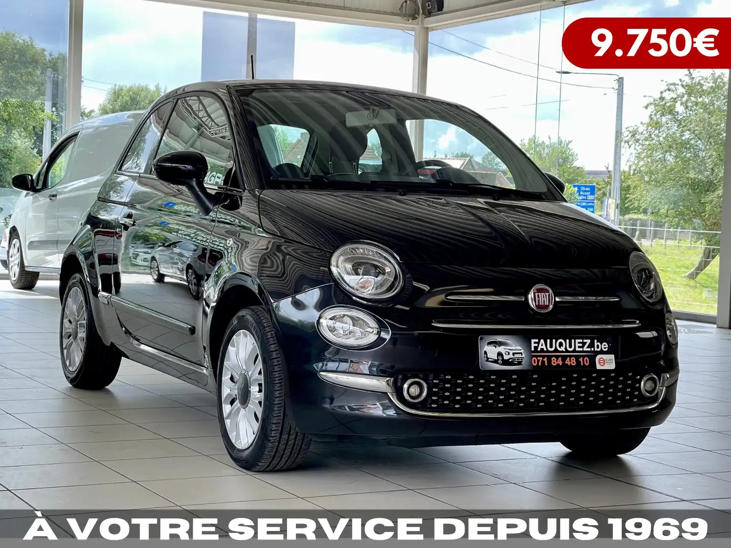 Fiat 500 500 1.2i • Lounge • Garantie 12 mois ✅ Noir - 1
