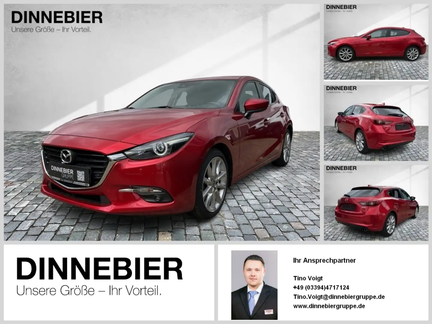 Mazda 3 2.0 SKYACTIVE Sports-Line Autom. **LED/NAVI** Rot - 1