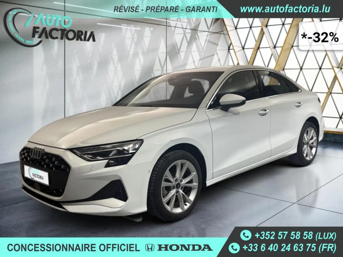 Audi A3 Berline -32% 30 TFSI 116 BVA+MIRRORLINK+RADARS+Opts Beige - 1