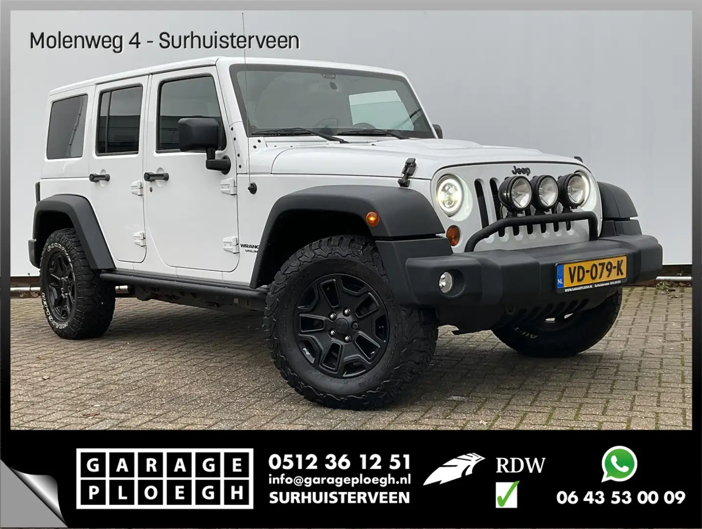 Jeep Wrangler 2.8 CRD Sport Grijs-Kenteken Leer Navi Stoelverw. Wit - 1
