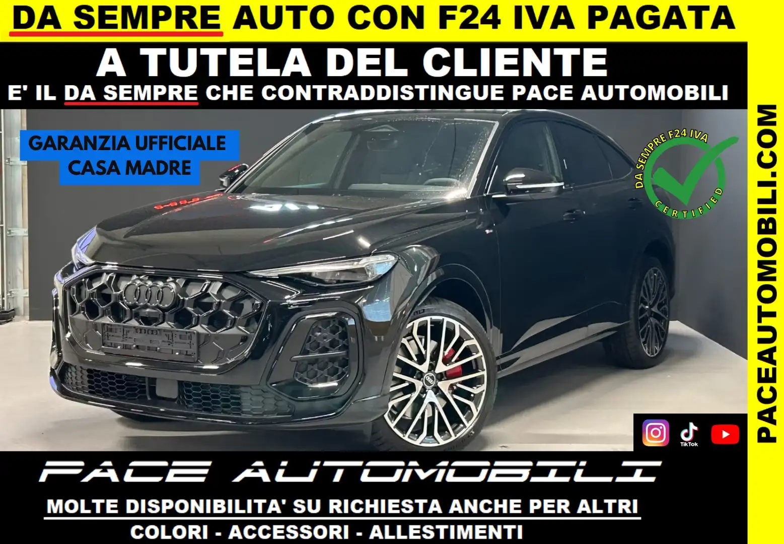 Audi Q5 40D Q4 SPORTBACK SPB S-LINE SLINE 21" PELLE ACC Nero - 1