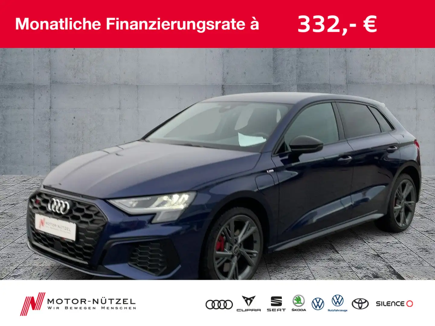 Audi A3 45 TFSI e S-TR S-LINE RFK+GRA+SHZ Blauw - 1