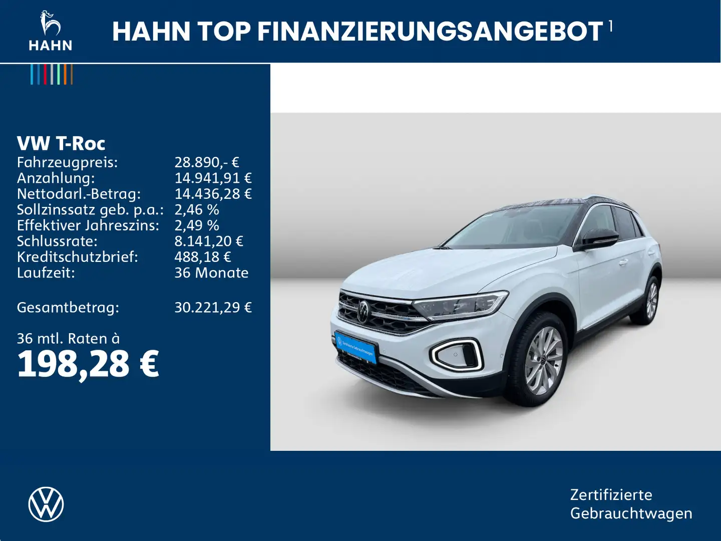 Volkswagen T-Roc 1.5TSI DSG Style Navi AHK LED Business Weiß - 2