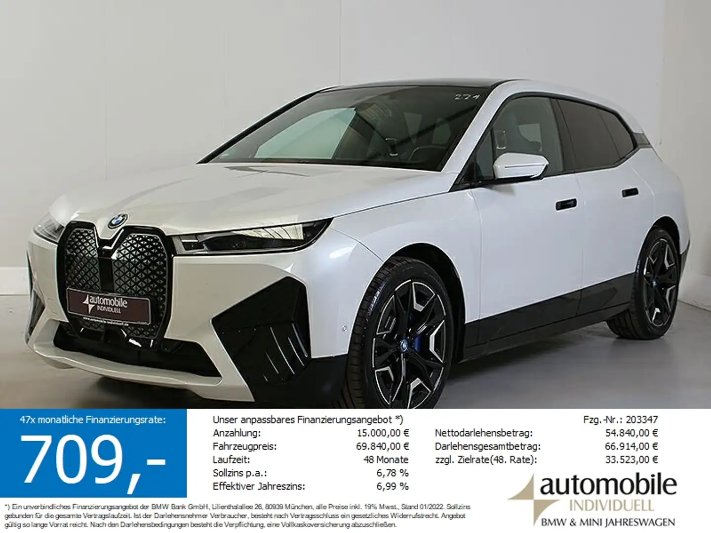 BMW iX xDrive50 Sportpaket Laser ACC AHK DAB H&K Sky Weiß - 1
