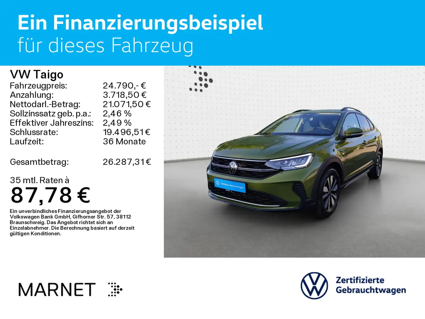 Volkswagen Taigo MOVE DSG Navi*AHK*Kamera*ASG*Keyless*LED*S Verde - 2