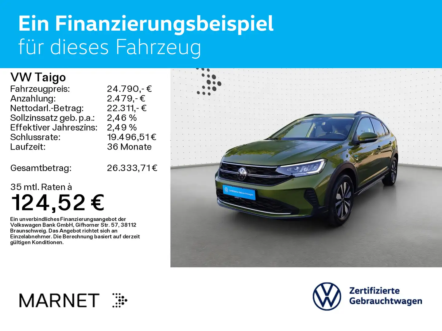 Volkswagen Taigo MOVE DSG Navi*AHK*Kamera*ASG*Keyless*LED*S Grün - 2