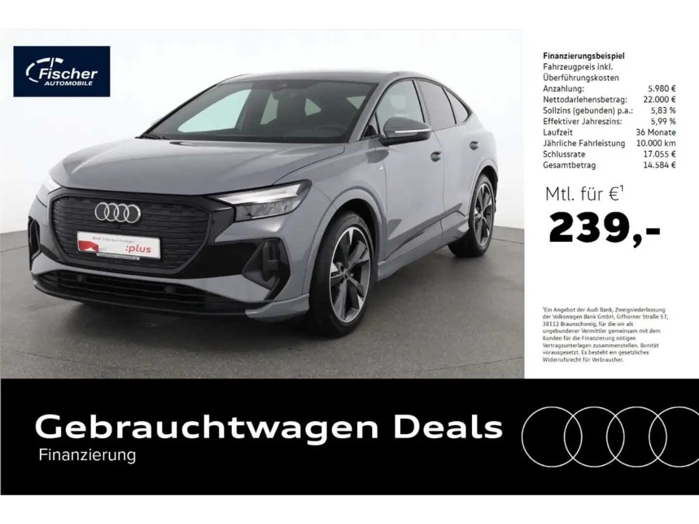 Audi Q4 e-tron Sportback 35 S line Šedá - 1