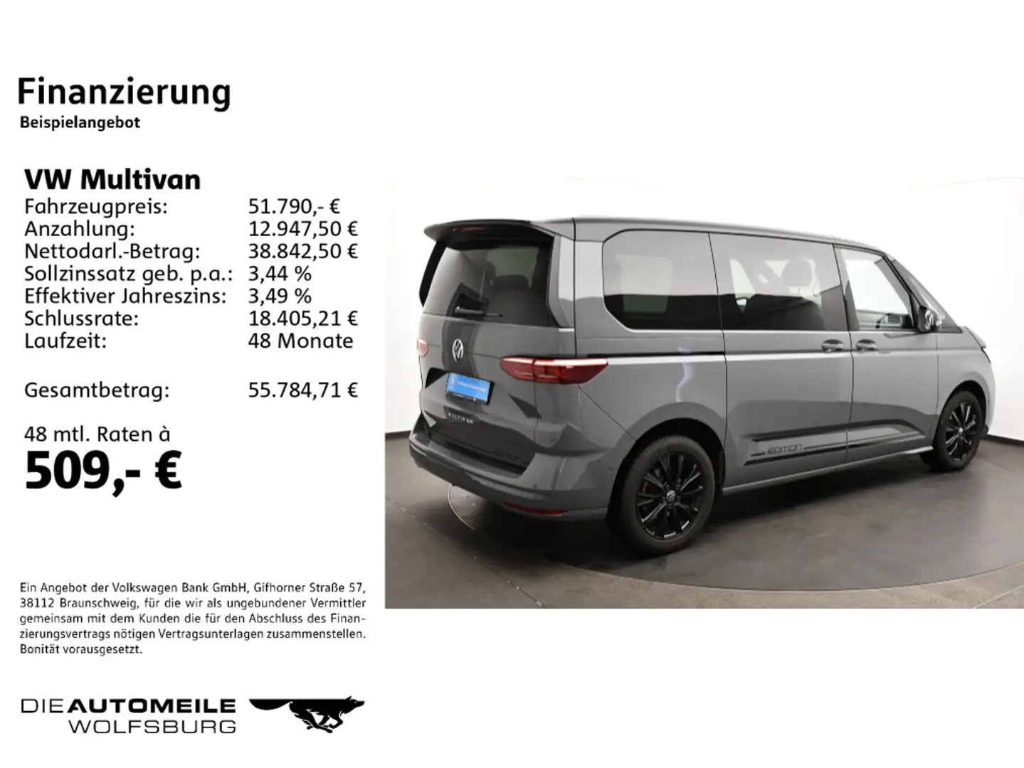 Volkswagen T7 Multivan KÜ 2.0 TDI DSG Edition Tisch/vis-a-v Gris - 2