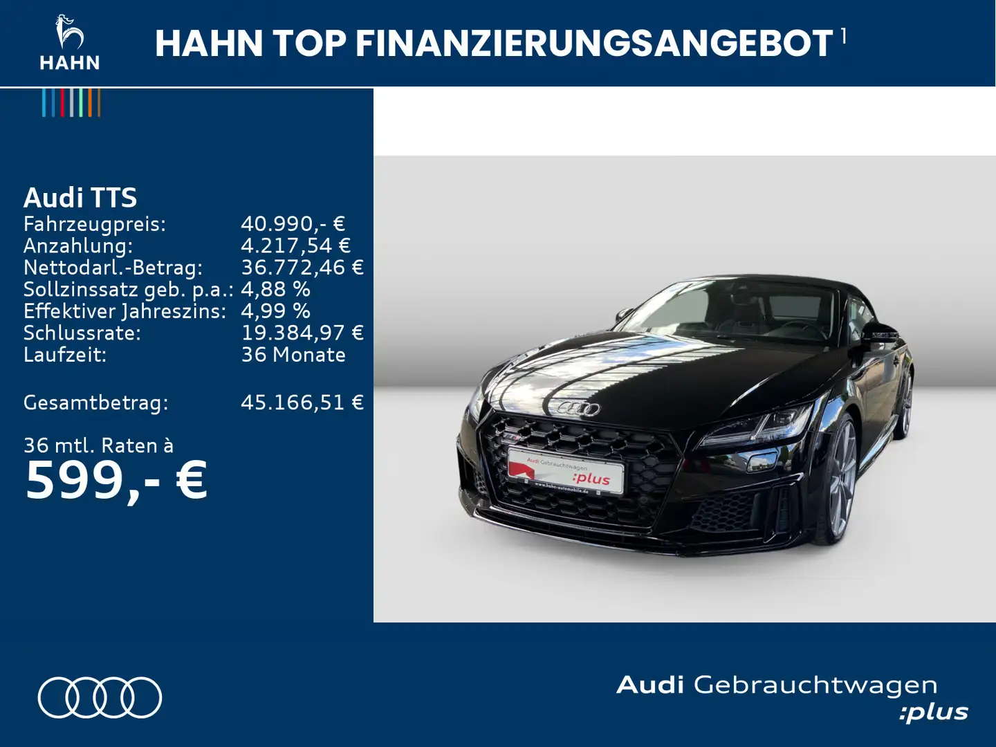 Audi TTS Roadser 2.0TFSI quattro S tronic B&O Matrix Schwarz - 2