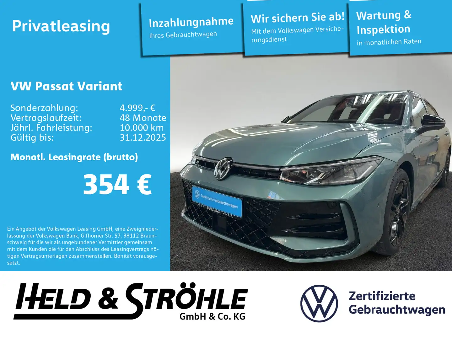 Volkswagen Passat Variant R-LINE BLACK 1.5 eHybrid PANO AHK Grün - 1