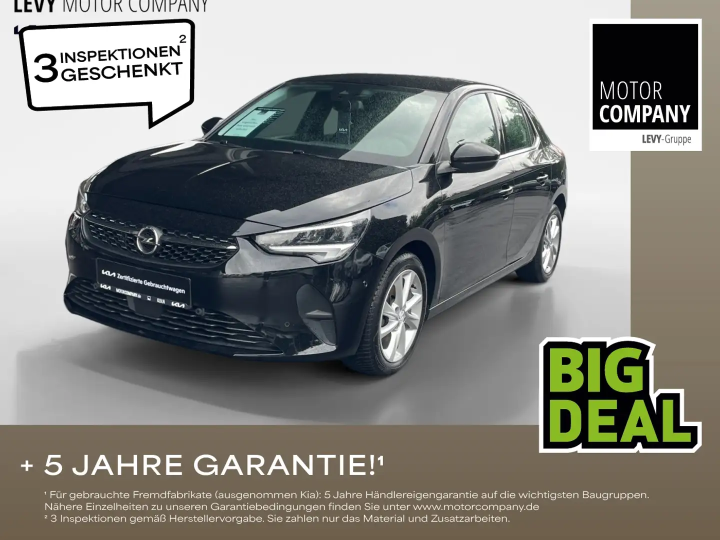 Opel Corsa 1.2 Elegance Klima+PDC+HU+Service+Garantie+ Schwarz - 1