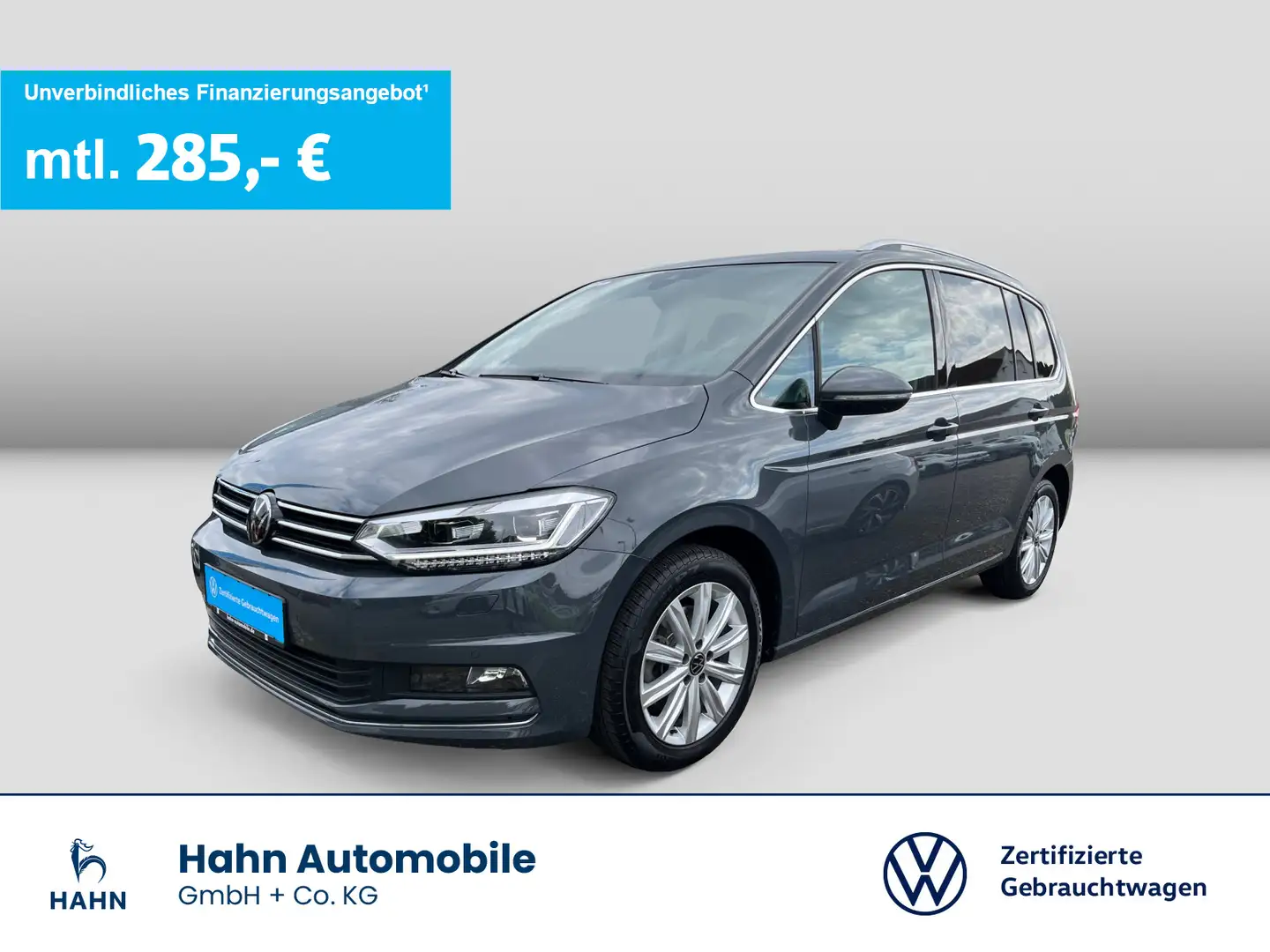 Volkswagen Touran 2.0TDI High DSG 7-Sitzer LED AHK CAM Navi Grijs - 1