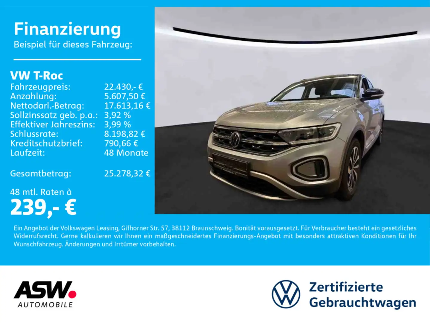 Volkswagen T-Roc T-ROC Style 2.0 TDI LED Navi PDC ACC SHZ AHK Silber - 1