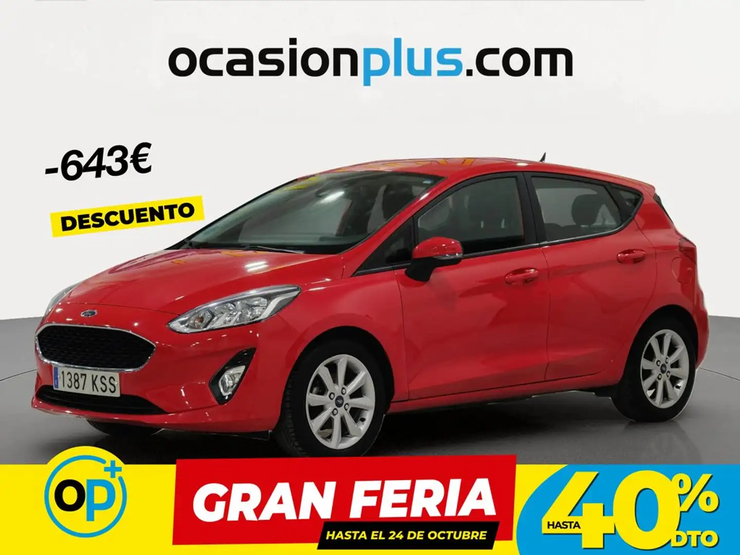Ford Fiesta 1.0 EcoBoost S/S Trend+ 100 Rojo - 1