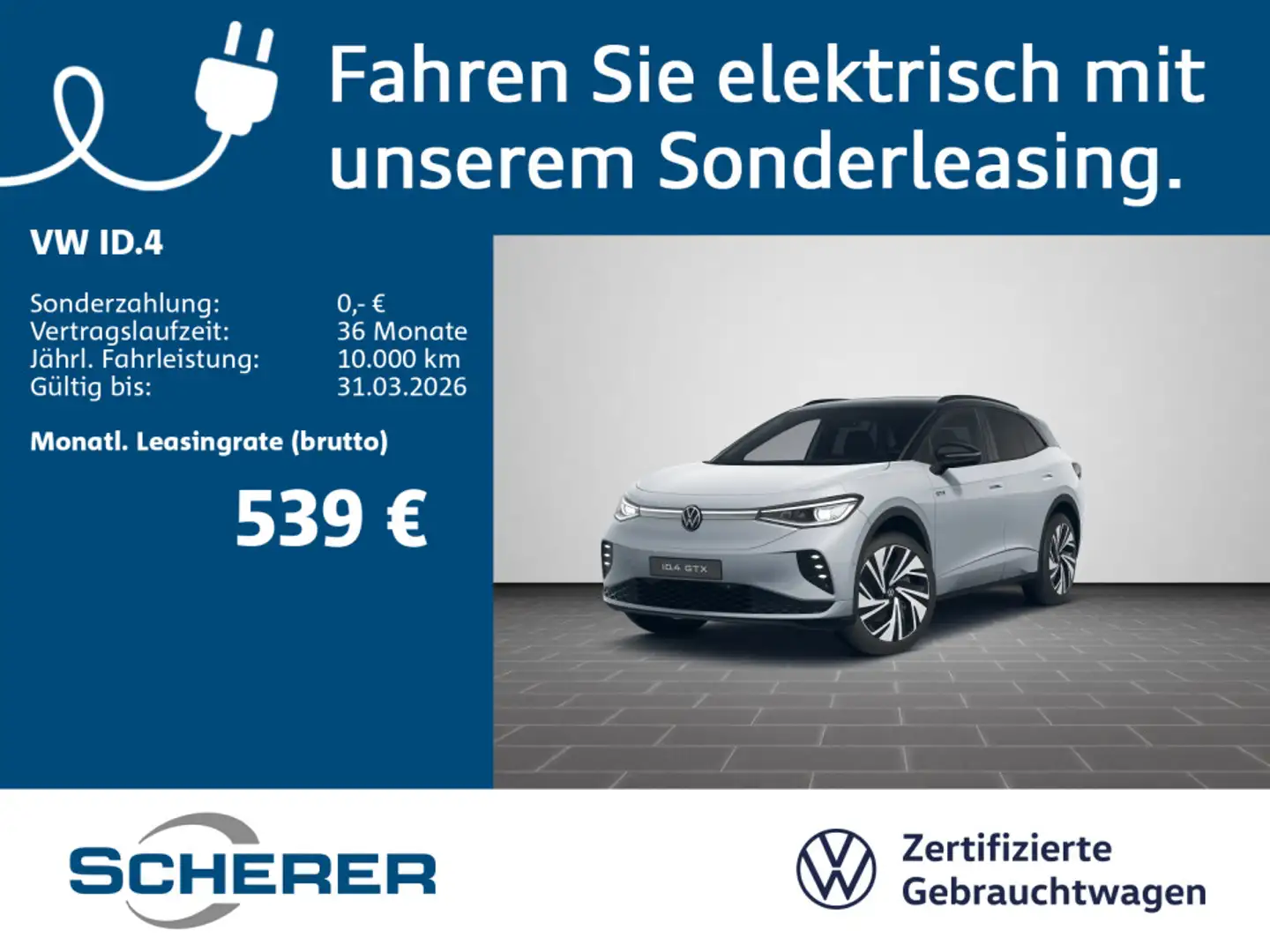 Volkswagen ID.4 GTX 4Mot. 77 kWh, Wärmep, Navi, Sitzh., AR- Argent - 1