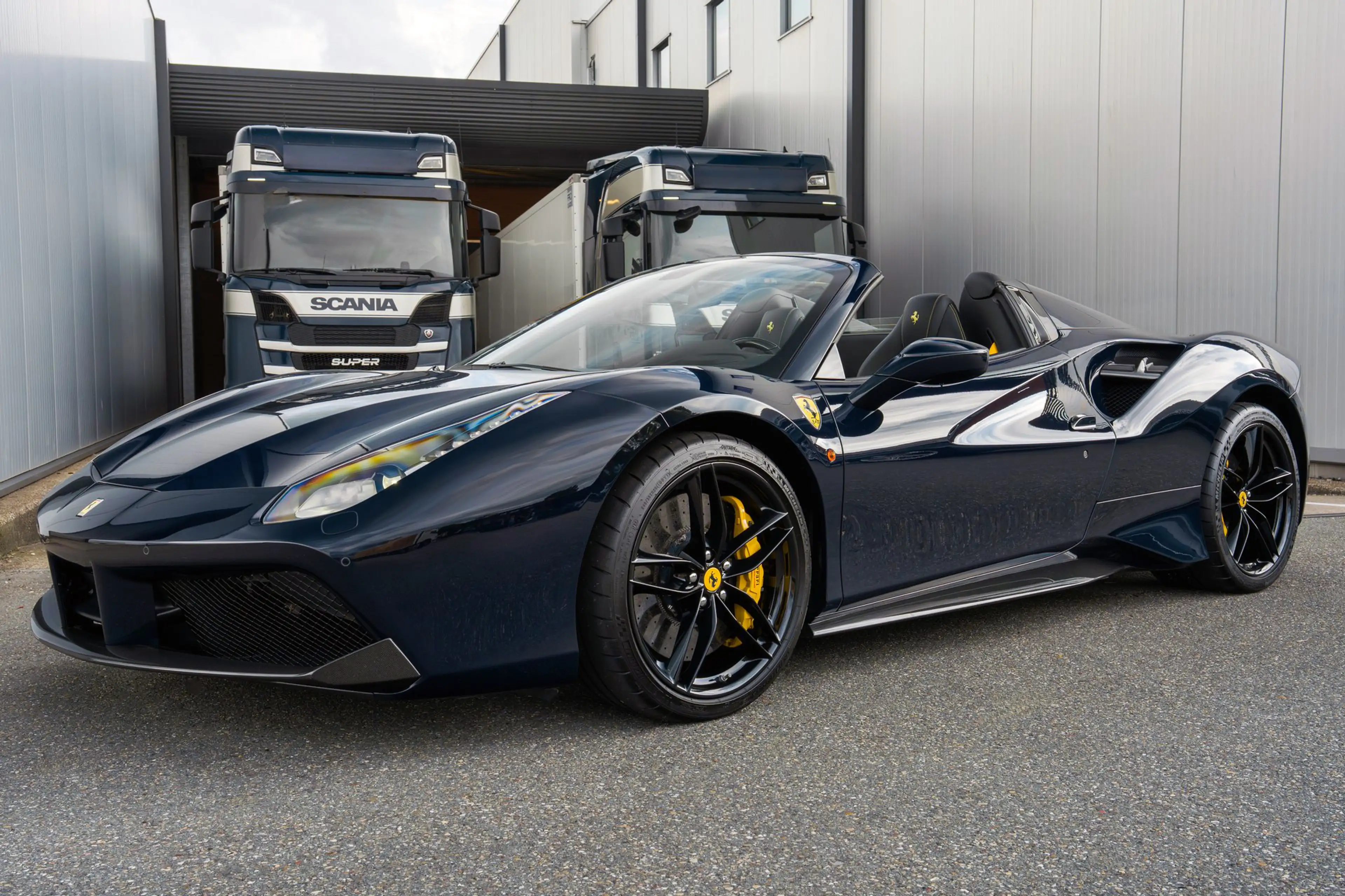 Ferrari 488 Spider - Blu Pozzi - Carbon Fibre - LED Steering w