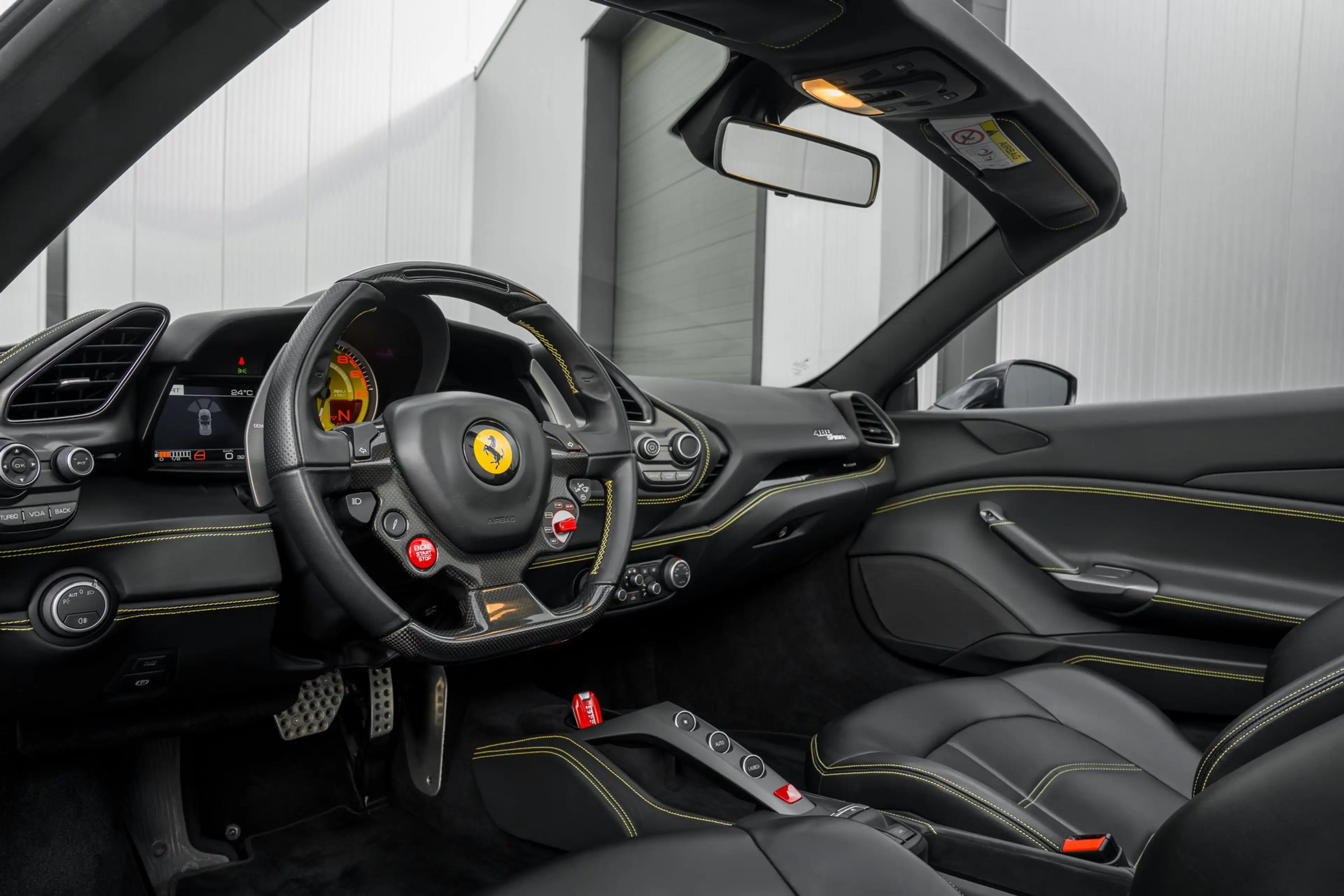 Ferrari 488 Spider - Blu Pozzi - Carbon Fibre - LED Steering w — photo 3