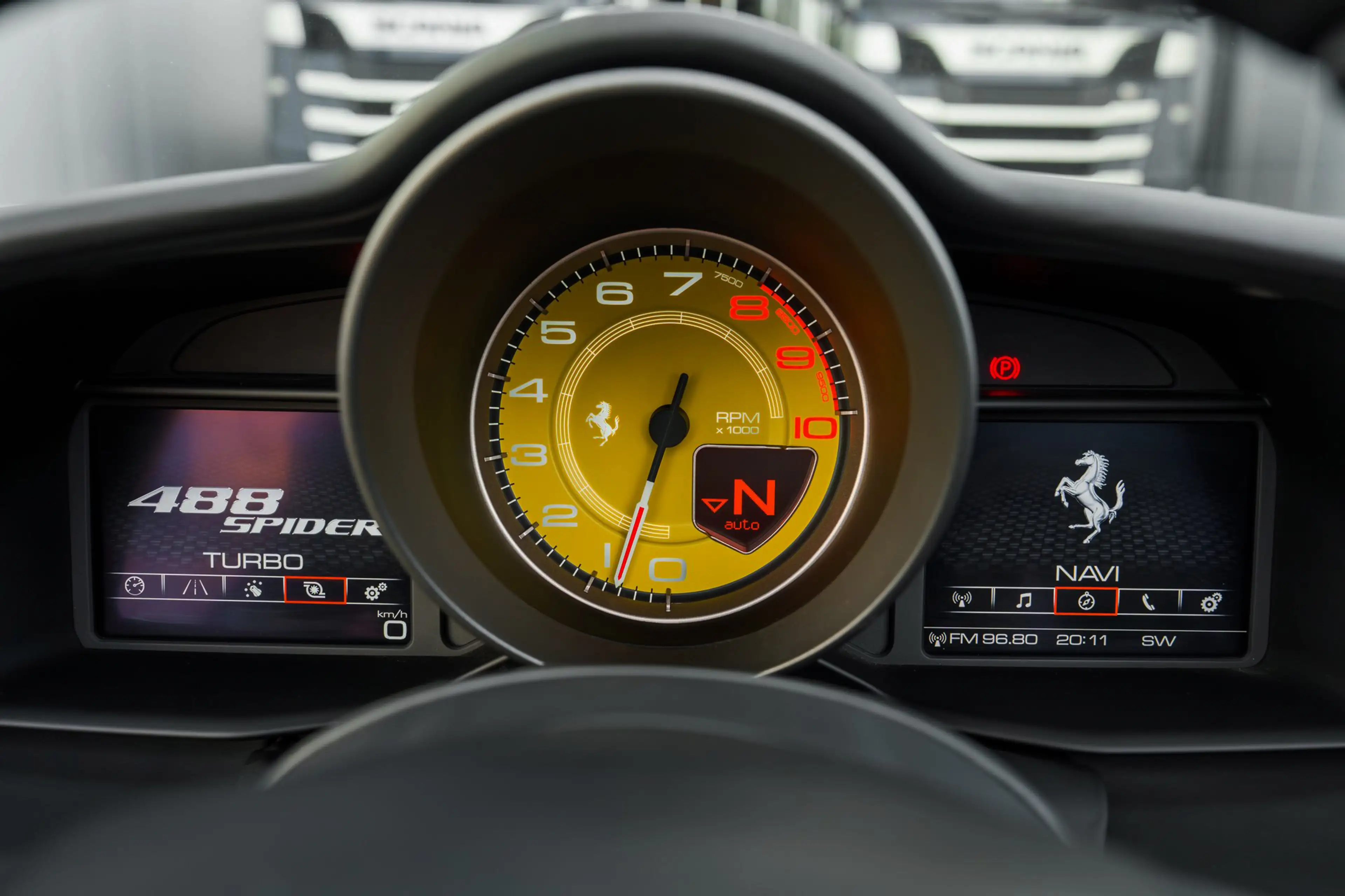 Ferrari 488 Spider - Blu Pozzi - Carbon Fibre - LED Steering w — photo 6