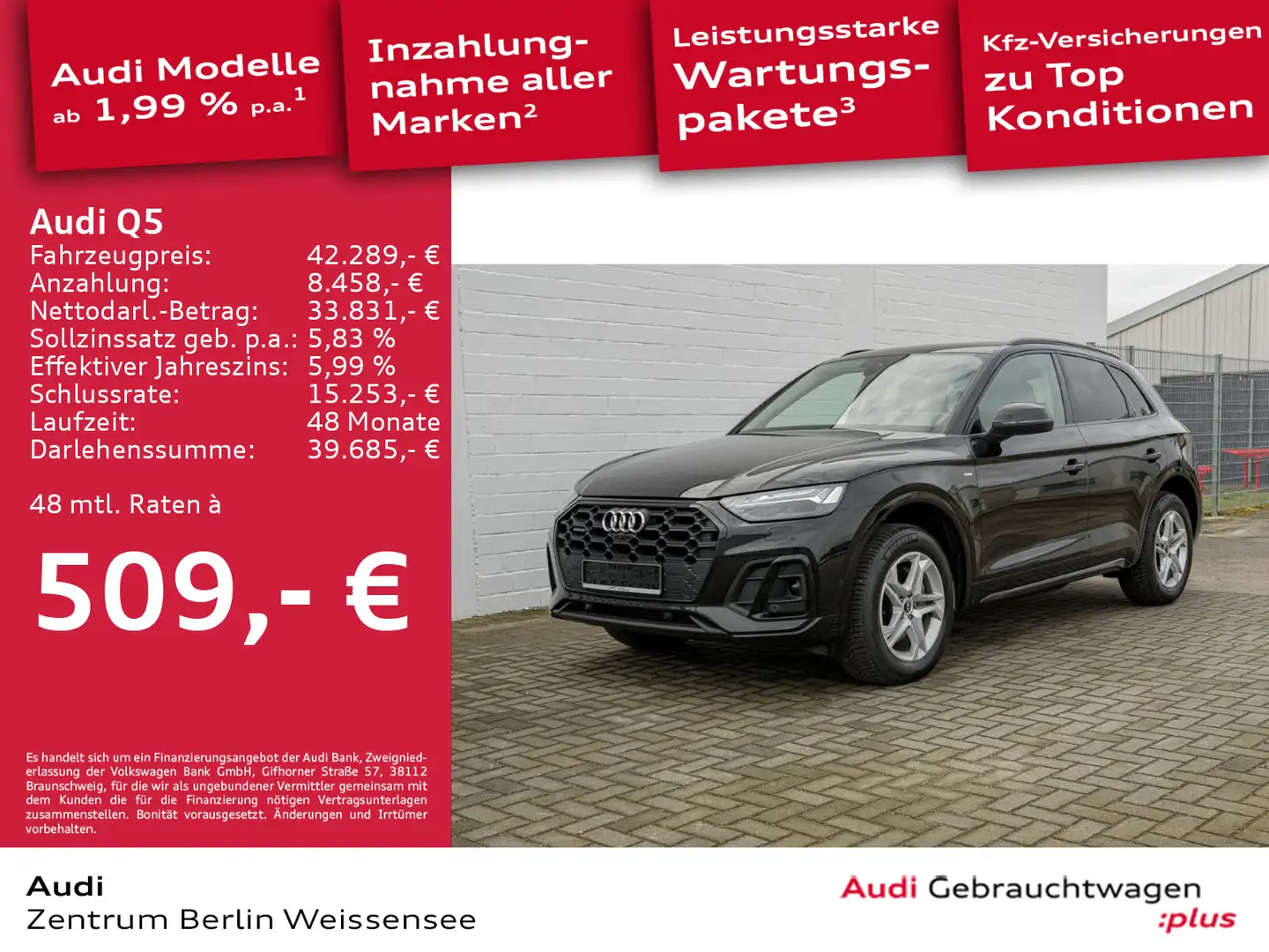 Audi Q5 45 TFSI S-TRO*QUA*S-LINE*MATRIX*PANO*STANDHZ* Schwarz - 1