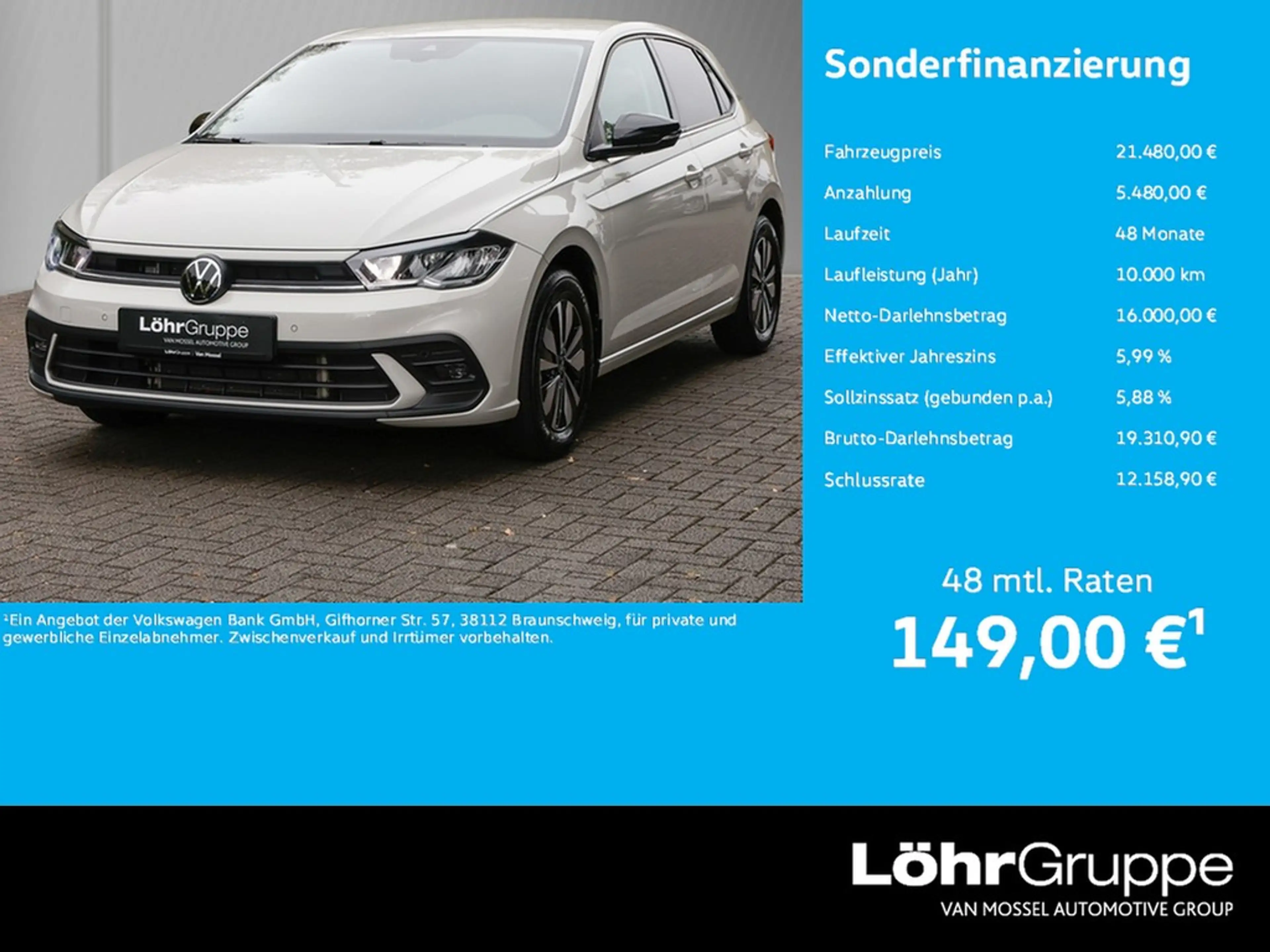 Volkswagen Polo 1.0 TSI Goal AHK, RFK, Navi., ACC, 15"Alu.,