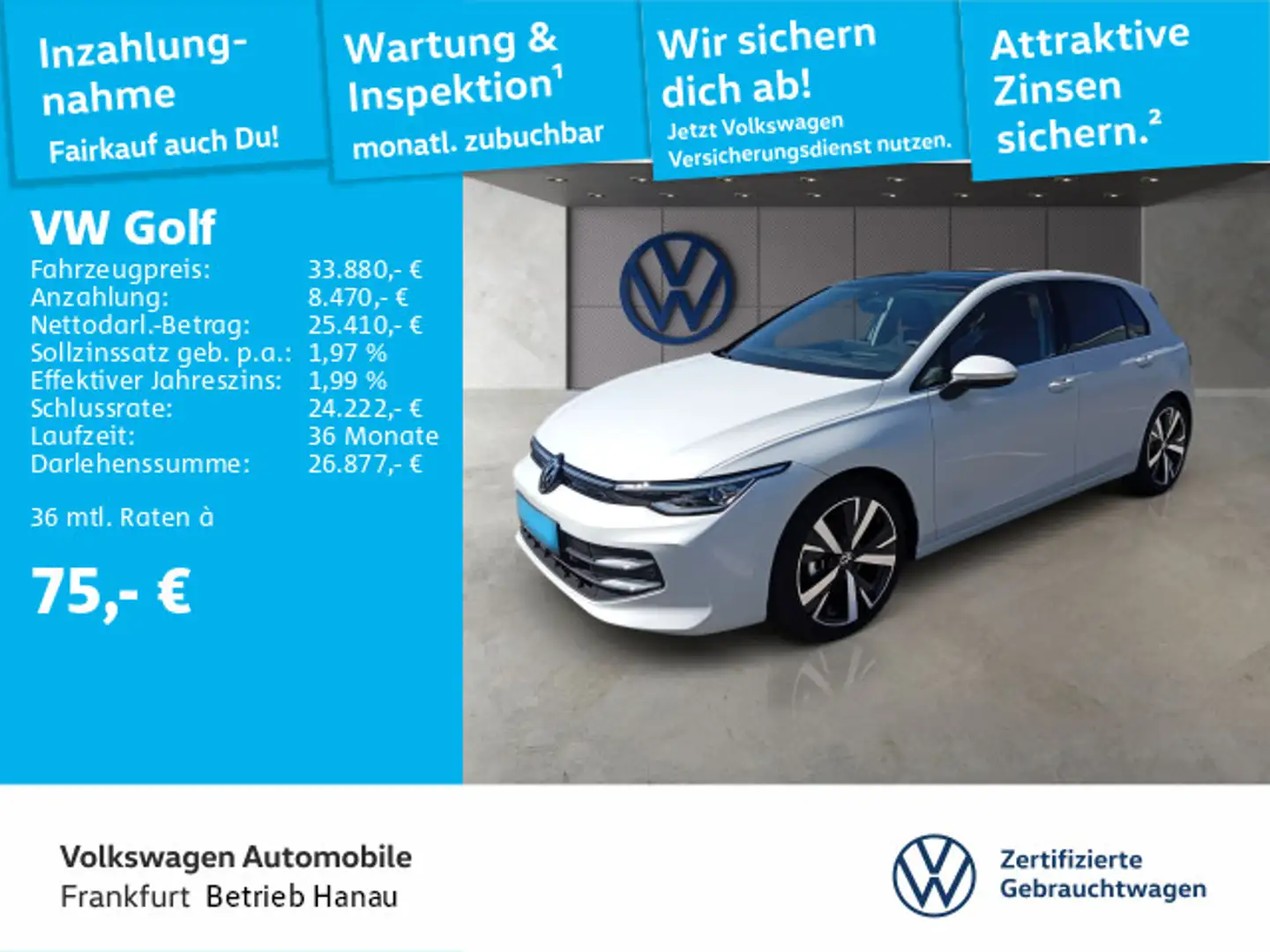 Volkswagen Golf VIII 1.5 eTSI DSG Style Navi AHK IQ.LIGHT - Wit - 1