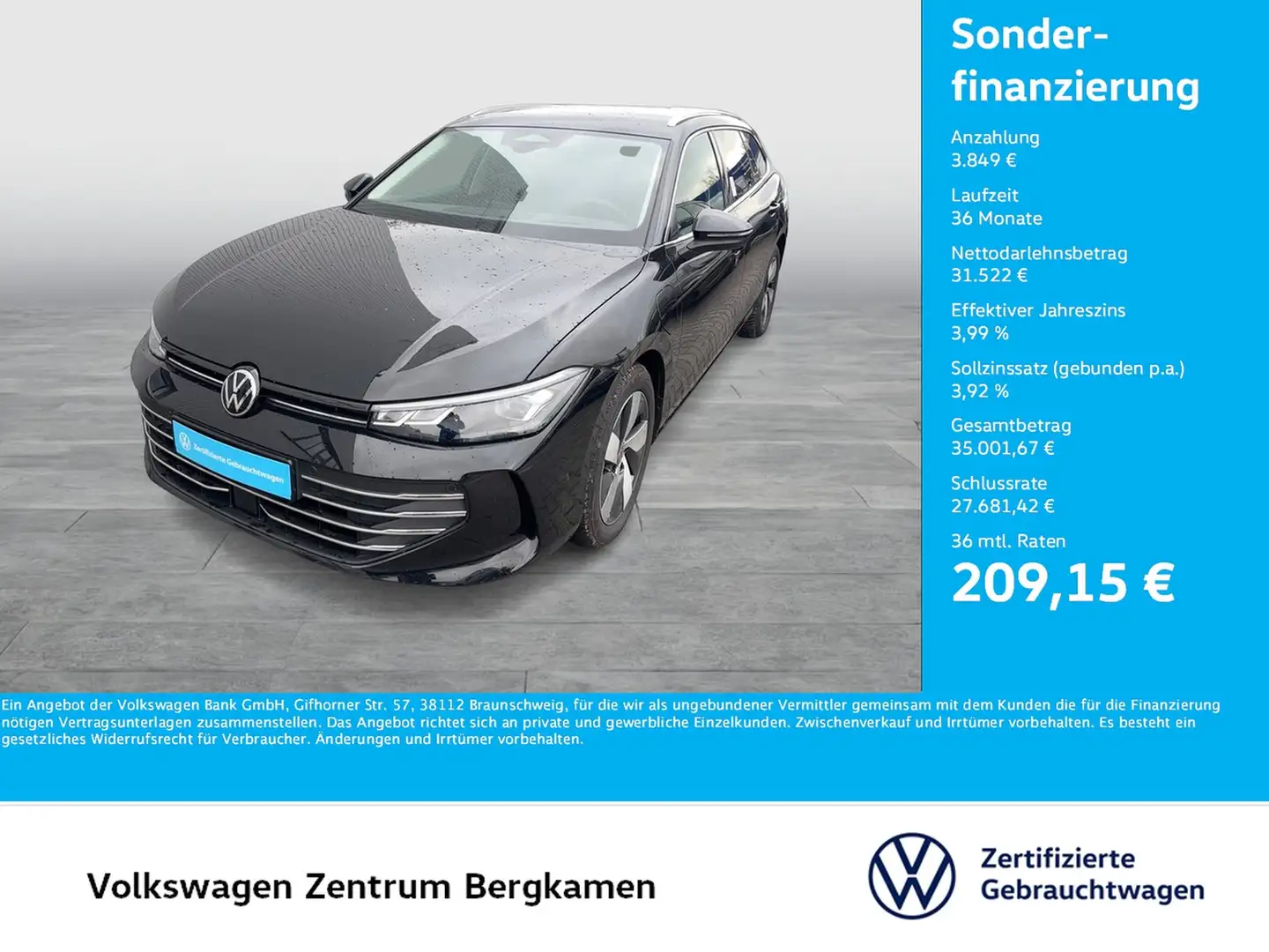 Volkswagen Passat Variant 1.5 HYBRID BUSINESS NEUES MODELL Schwarz - 1