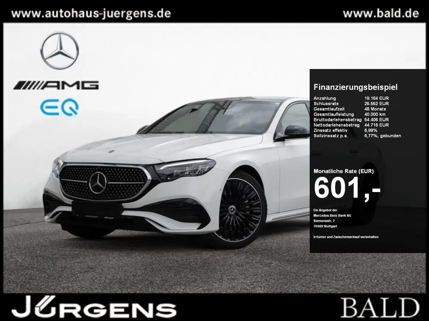 Mercedes-Benz E 200 AMG-Sport/Super/Pano/Sitzklima/Burm/20'' Weiß - 1