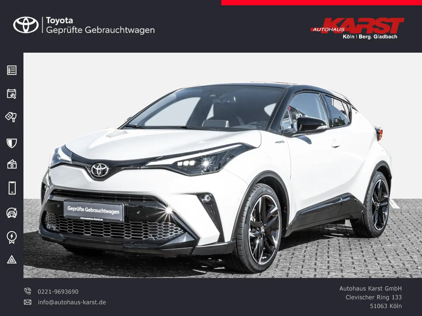 Toyota C-HR - 2.0 l Hybrid 4x2 GR Sport CVT PDC v+h Schwarz - 1