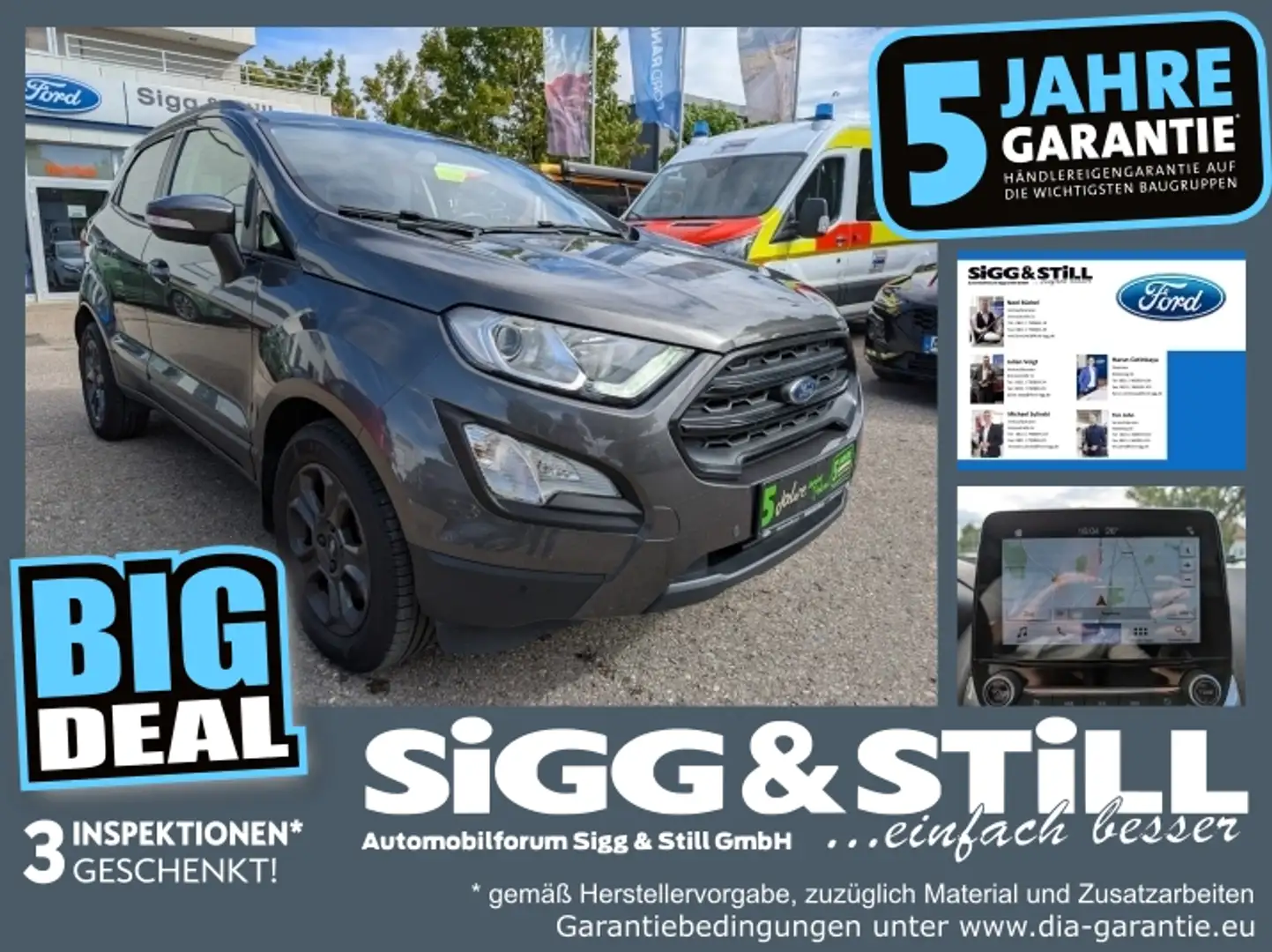 Ford EcoSport 1.0 Cool&Connect NAVI*KLIMA*PDC*CAM*ALU Gris - 1