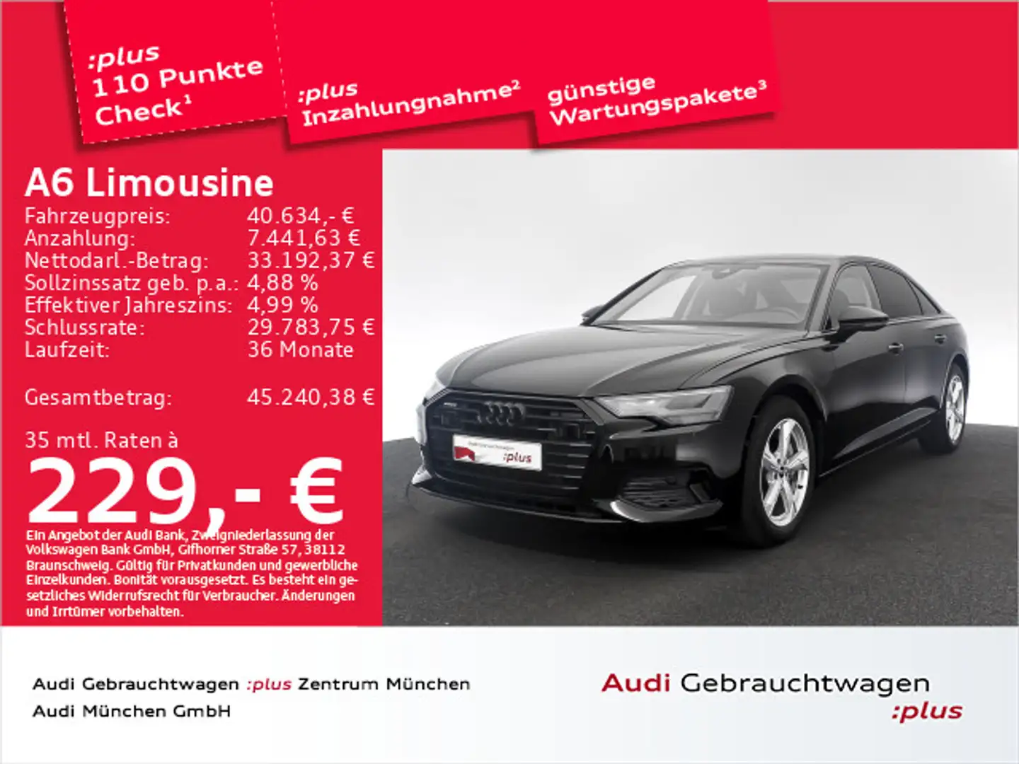 Audi A6 45 TFSI qu. advanced AHK/Navi+/ACC Schwarz - 1