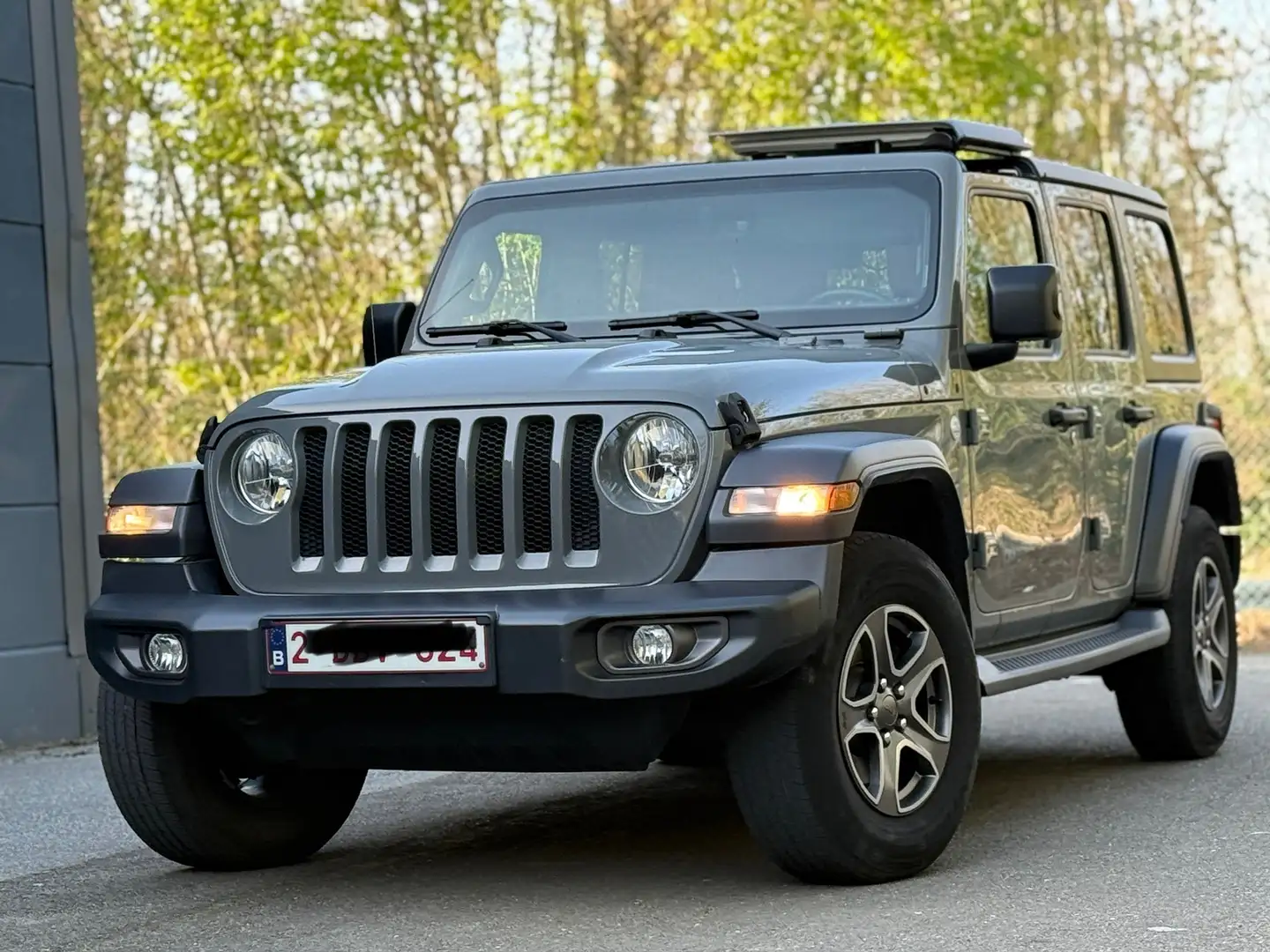 Jeep Wrangler 2.2 MultiJet Cabriolet-Leder-Trekhaak-Cam-2019-4x4 Gris - 1
