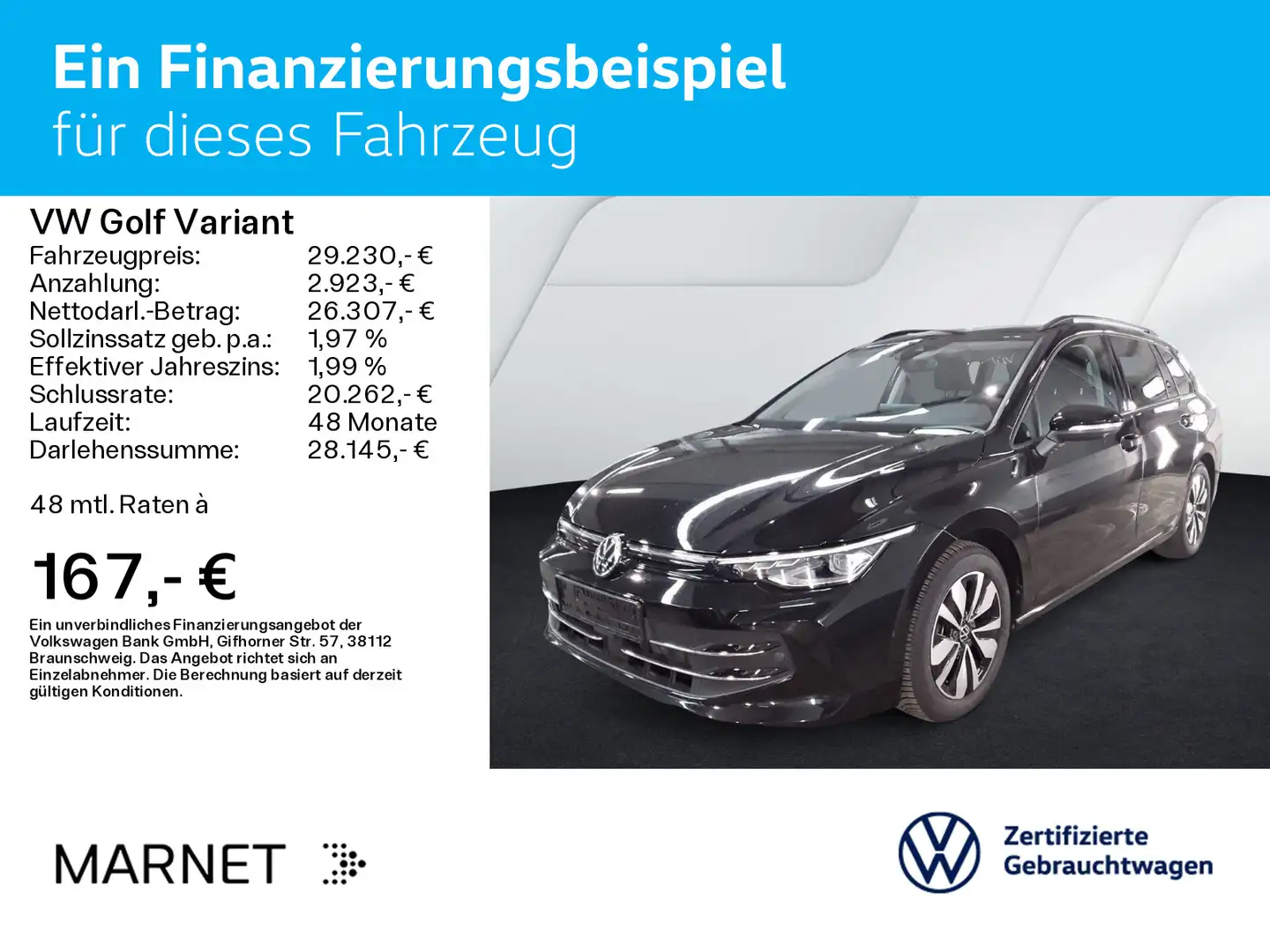 Volkswagen Golf Variant Golf VIII Variant 1.5 eTSI DSG GOAL*LED*AHK*DIGI Schwarz - 2