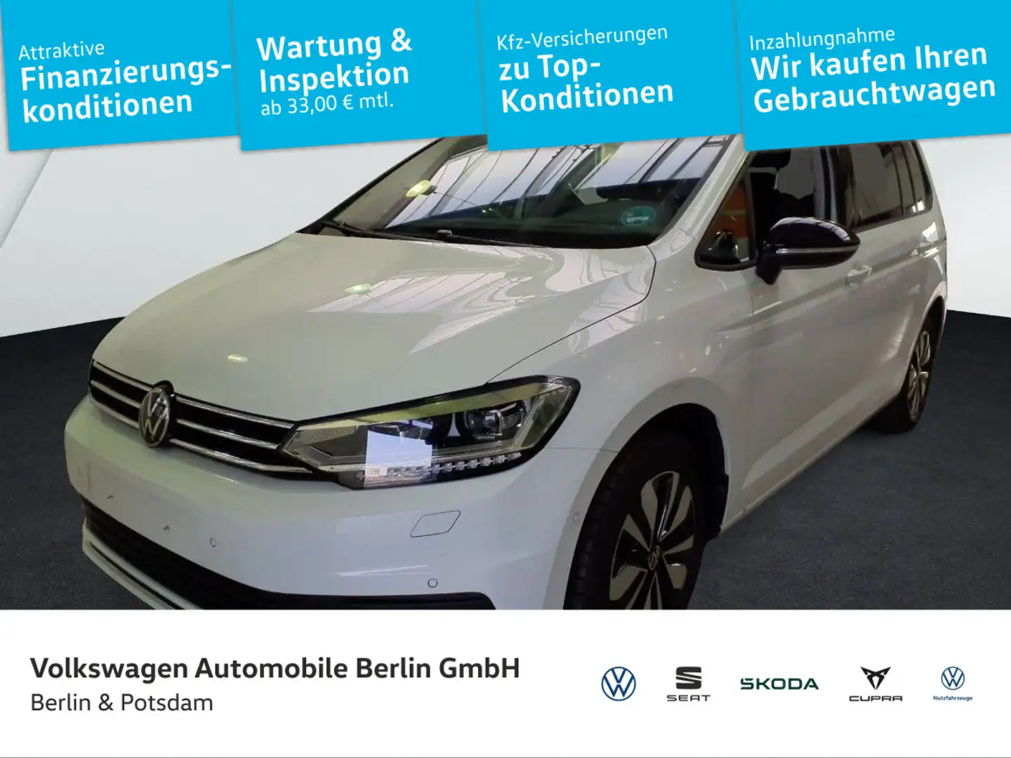 Volkswagen Touran 1.5 TSI Goal 7-Sitzer AHK TrailerAssist Weiß - 1