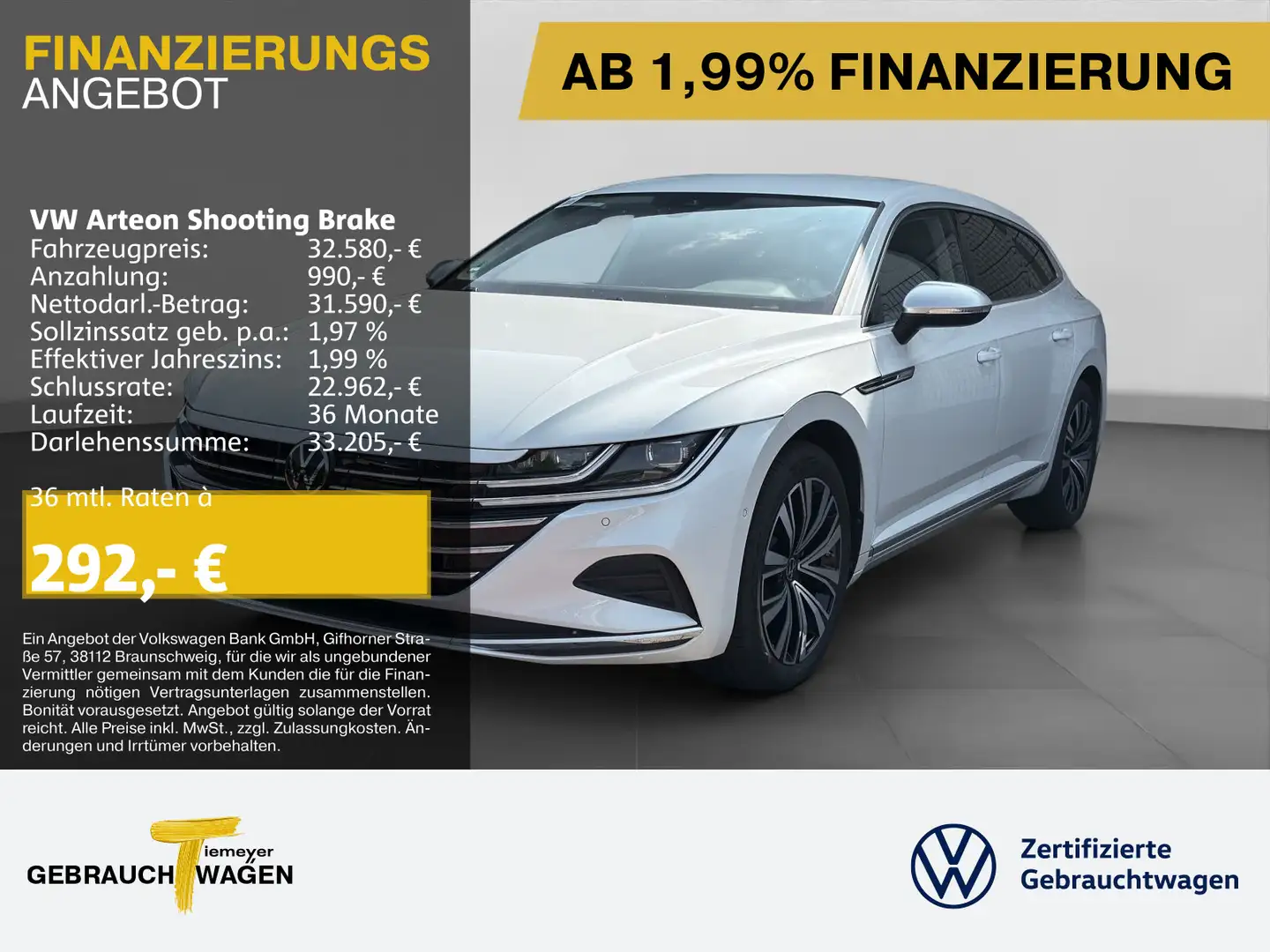 Volkswagen Arteon eHybrid ELEGANCE ST.HEIZ K Weiß - 1