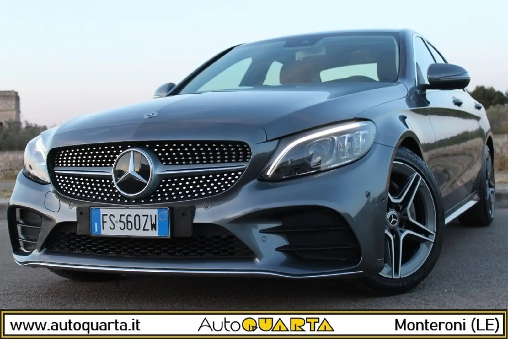 Mercedes-Benz C 220 d Premium AMG Aut. *LUCI AMBIENTE *PELLE *CAMERA Grigio - 1