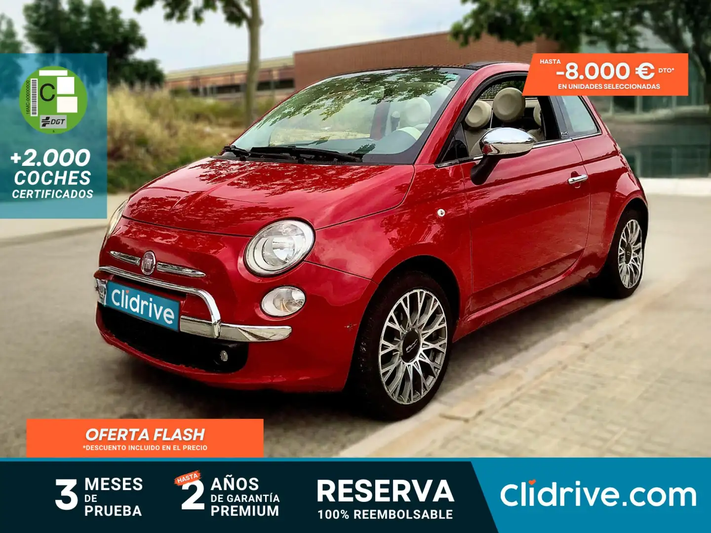 Fiat 500C 1.4 Lounge Червоний - 1