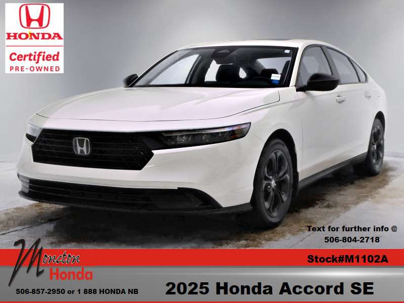 White 2025 Honda Accord Sedan Front-Wheel Drive Continuously Variable Transmission