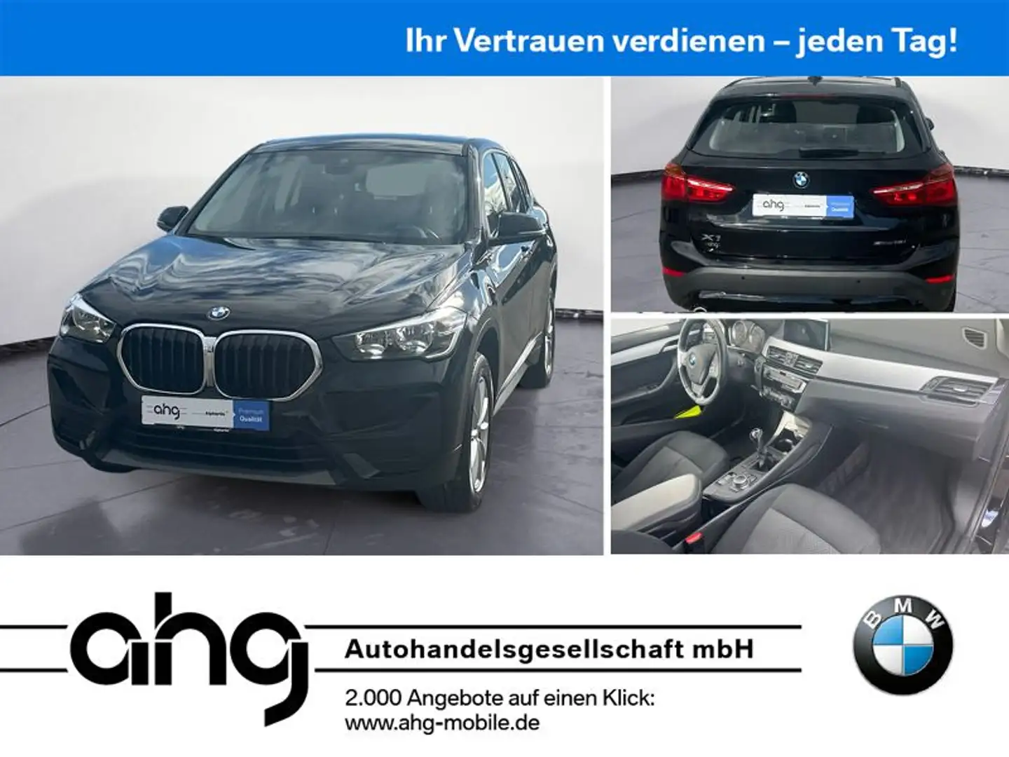BMW X1 sDrive18i Advantage Navi Bluetooth PDC Klima Noir - 1