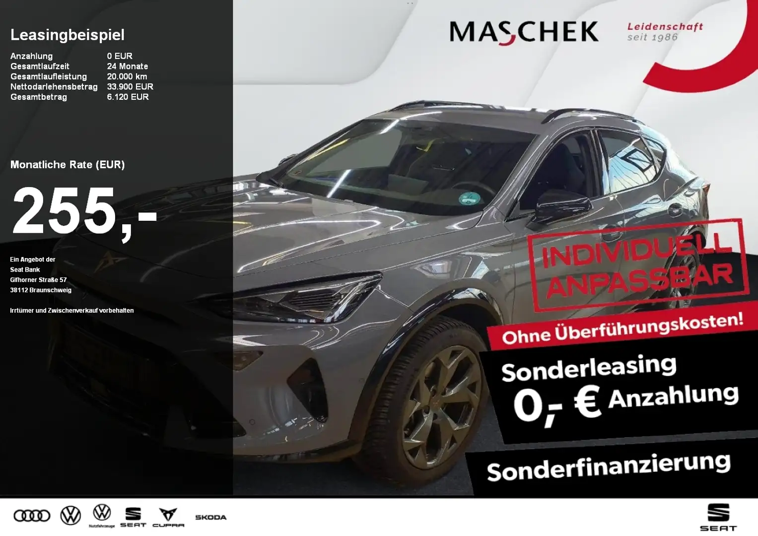 CUPRA Formentor Sonderleasing 1.5 eTSI Navi Memory 360°View Sitzh. Grau - 1